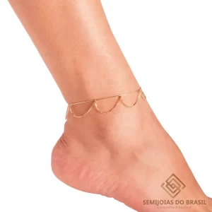 tornozeleira folheada Franja Ouro