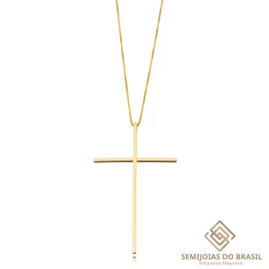Colar Semijoia Cruz Lisa