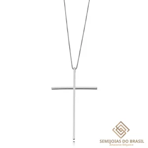Colar Semijoia Cruz Lisa