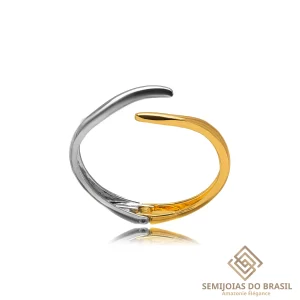 Bracelete Semijoia Liso Bicolor