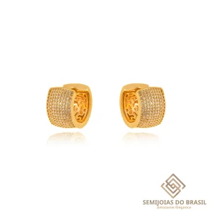 Brinco Semijoia Argola Micro Zircônia