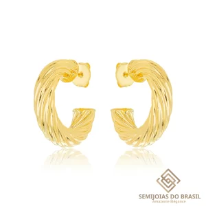 Brinco de Argola Dourada Torcida