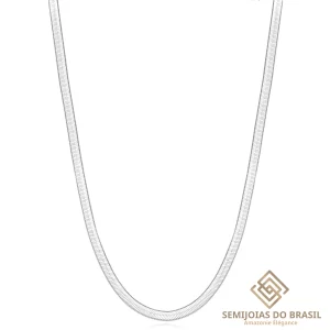 Choker Semijoia Fita Lisa Ródio