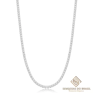 Choker Semijoia Riviera Zircônia - Ródio Branco